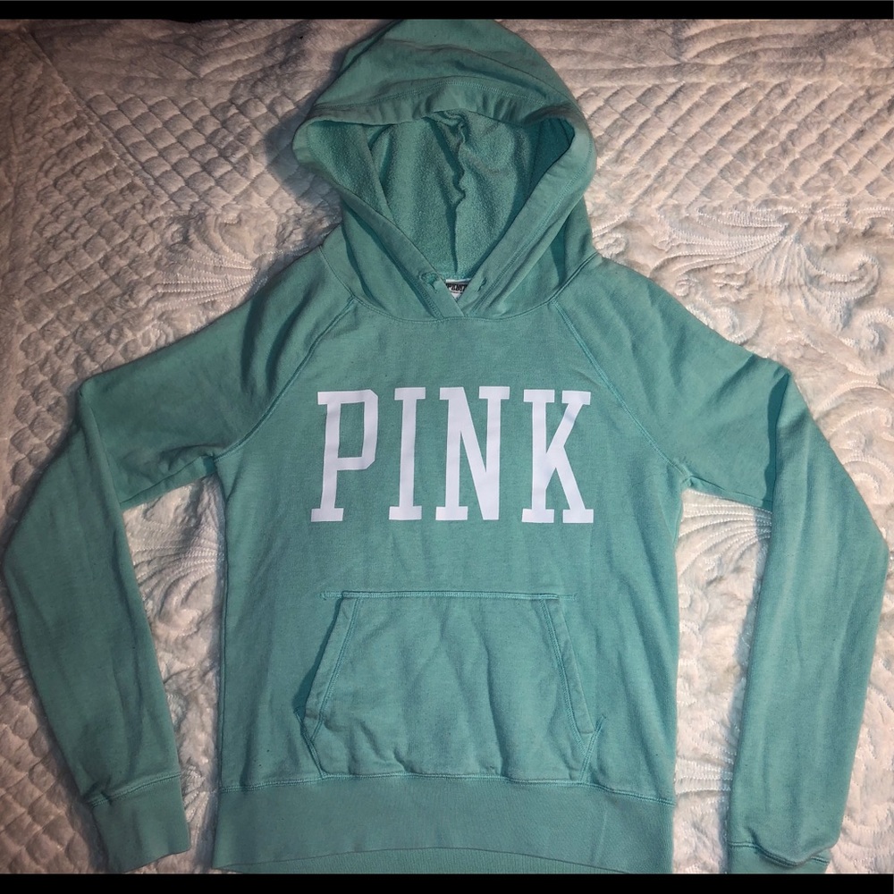Pastel green Pink Victoria Secret Hoodie